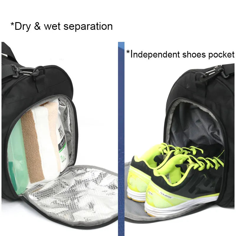 Gym Duffle Bag — Dual Compartment Wet/Dry Design