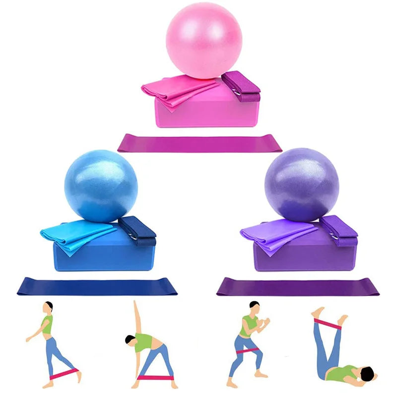 Yoga Foundation Kit  5 in 1— Blocks, Bands & Ball