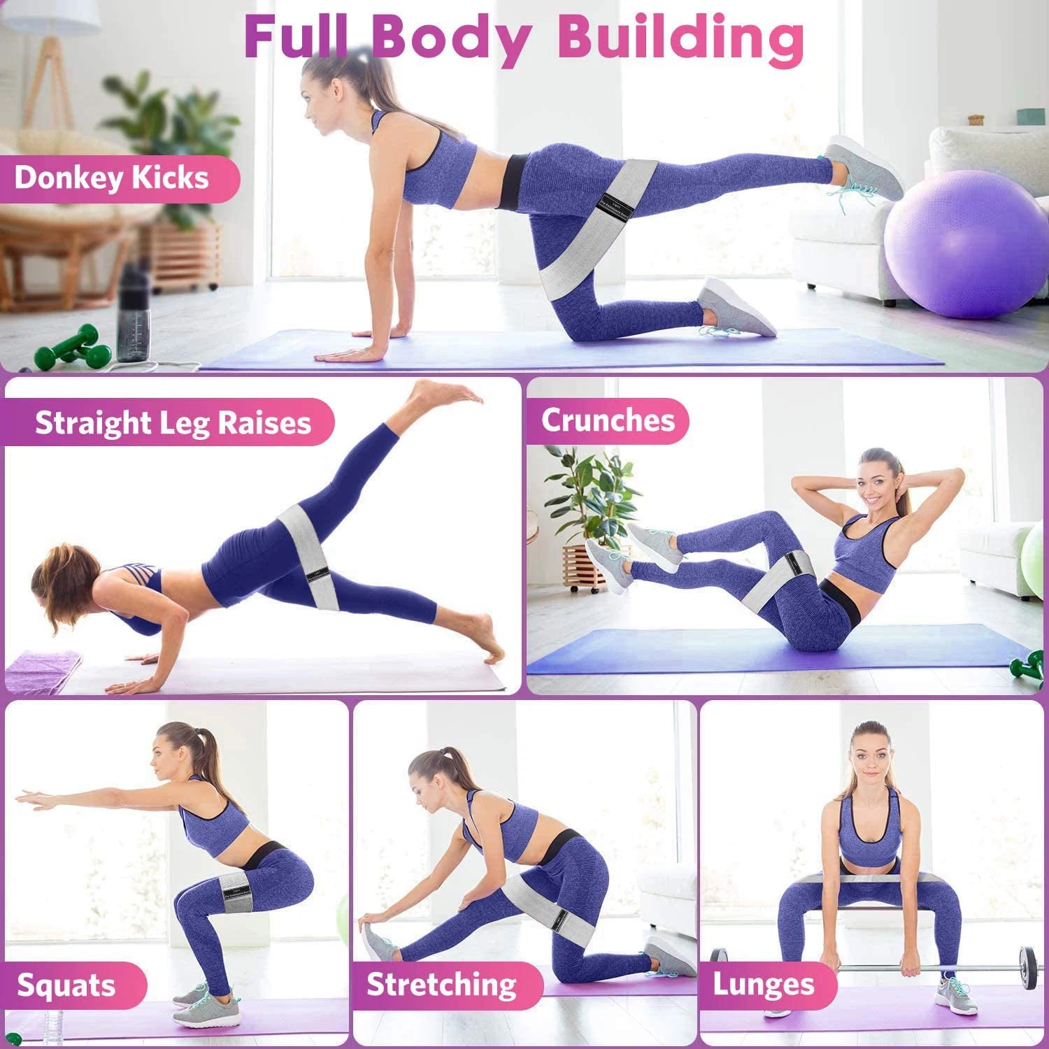 Fabric Resistance Bands — Glute & Hip Training Set