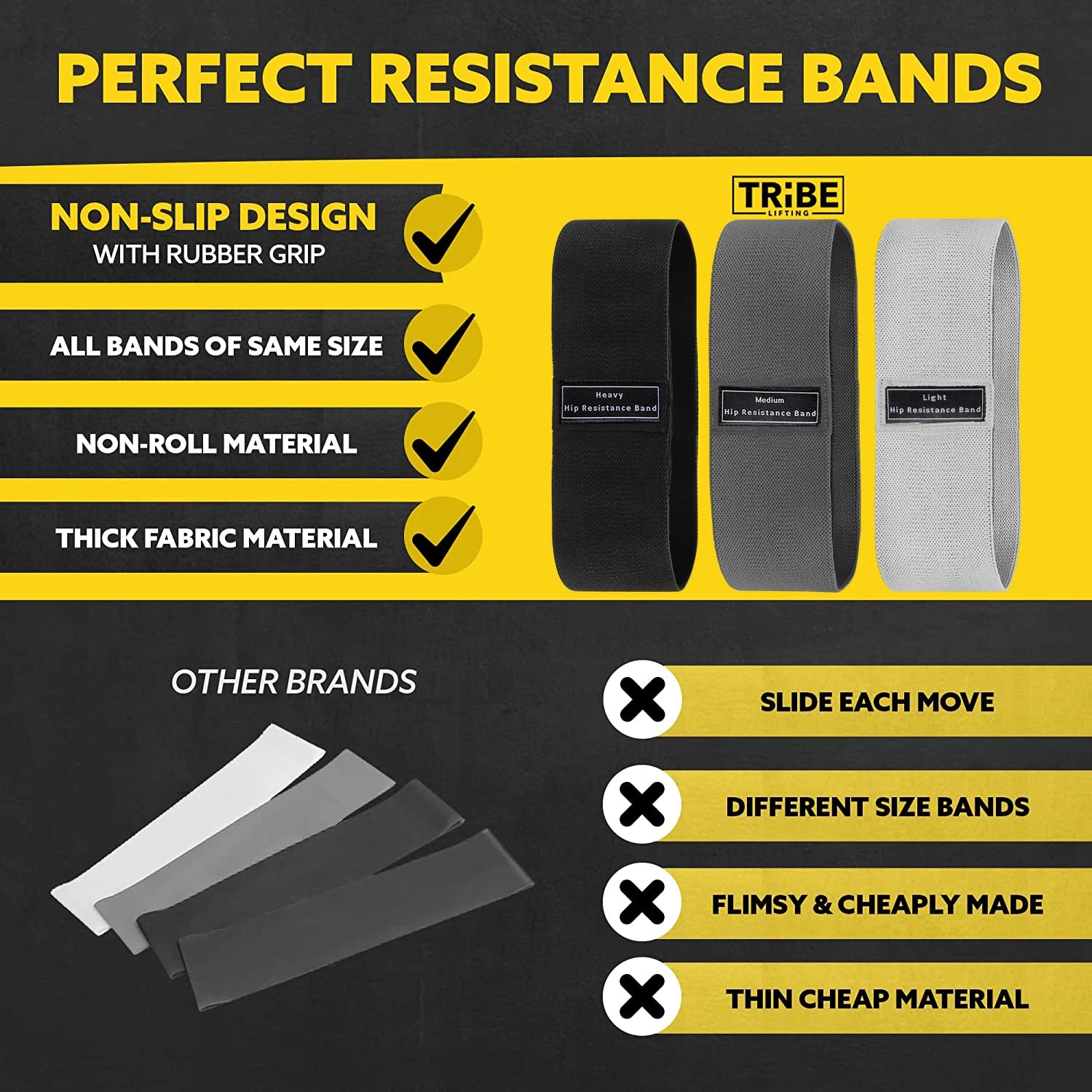 Fabric Resistance Bands — Glute & Hip Training Set